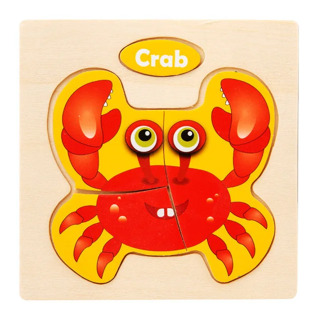 Kinder Holzspielzeug 3D Holzpuzzle Cartoon Tiere Kognitives Puzzle Frühes Lernen Lernspielzeug für Kinder Geschenk