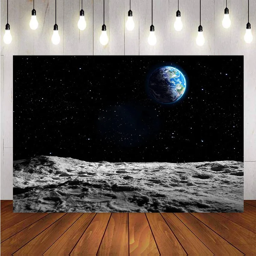 Photography Background Universe Space Moon Surface Earth Scene Baby Customized Photographic Backdrop Studio Photocall Photo Prop