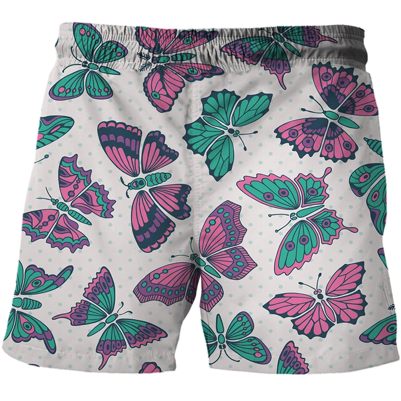 2021 New Casual Beach Shorts 3D Print Cartoon Butterfly Men Summer 2020 Fashion Board Shorts Boys Hipster Clothes Men clothing