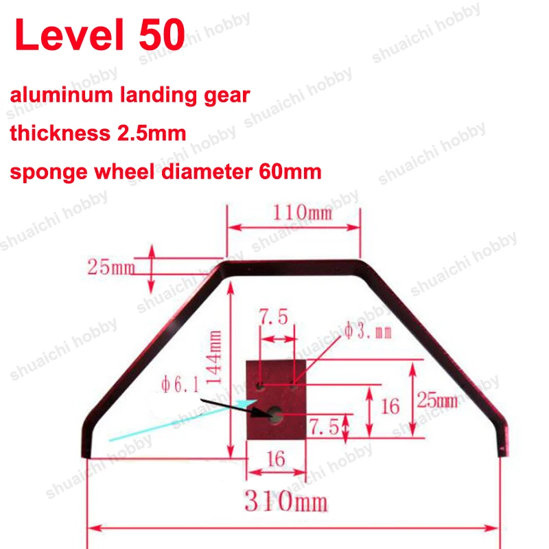 Ruedas de esponja de aluminio para aterrizaje de Avión RC, eje de eje, tornillo fijo, ala fija eléctrica, neumático delantero y trasero para modelo