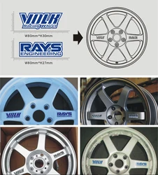 Car-styling Volk Rays Car Rims Sticker and Decal Waterproof Motorcycle Wheels Accessories for Audi Vw Skoda Toyota Kia