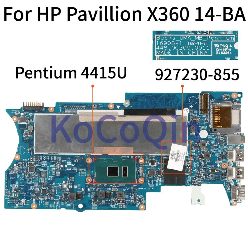 

For HP Pavillion X360 14-BA 15-BR Pentium 4415U Notebook Mainboard SR348 927230-855 16903-1 448.0C209.0011 Laptop Motherboard