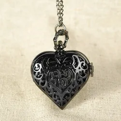 Pocket Watch New Quartz Pocket Watch TFO Fashionable Charm Heart SimPendant Necklace for men pendant Or womenulates
