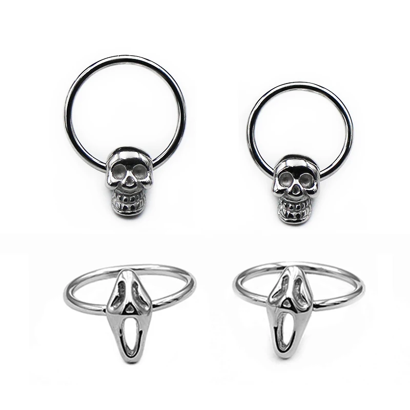 316L Surgical Steel Curved Barbell  Helix Tragus Ear Cartilage Body  Piercing Skull Captive Bead Ring CBR Nose Ring