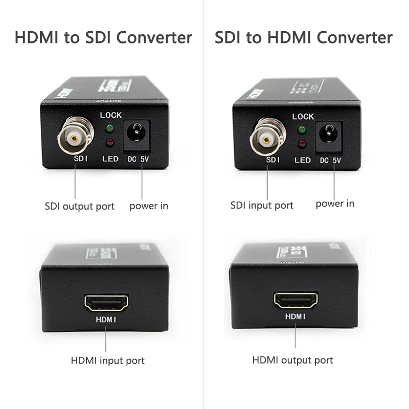 1080P HDMI untuk HD 3G SDI BNC Converter + SDI untuk HDMI Converter HDMI SDI / BNC Extender atas Satu 100M/328ft Kabel Coaxial