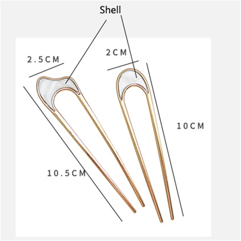 Einfache U-förmige Haarspangen für Frauen und Mädchen, Haarstäbchen, Braut-Haar-Styling-Zubehör, goldfarbene Metall-Haarnadeln, Haarspangen – Detail 4