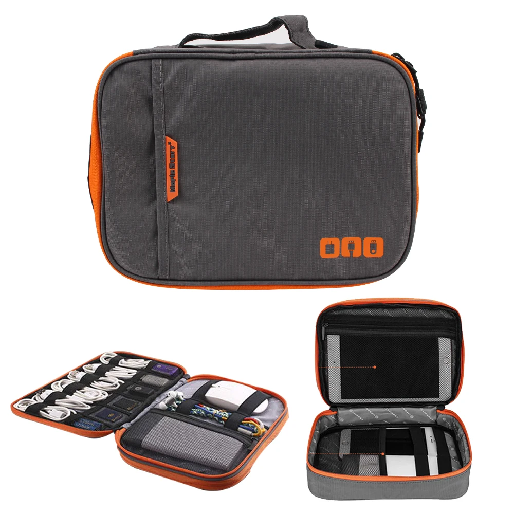 Double Layer Gadget Organizer Travel Cable Storage Digital Charger Wires Storage Bag Travel Cable Bag