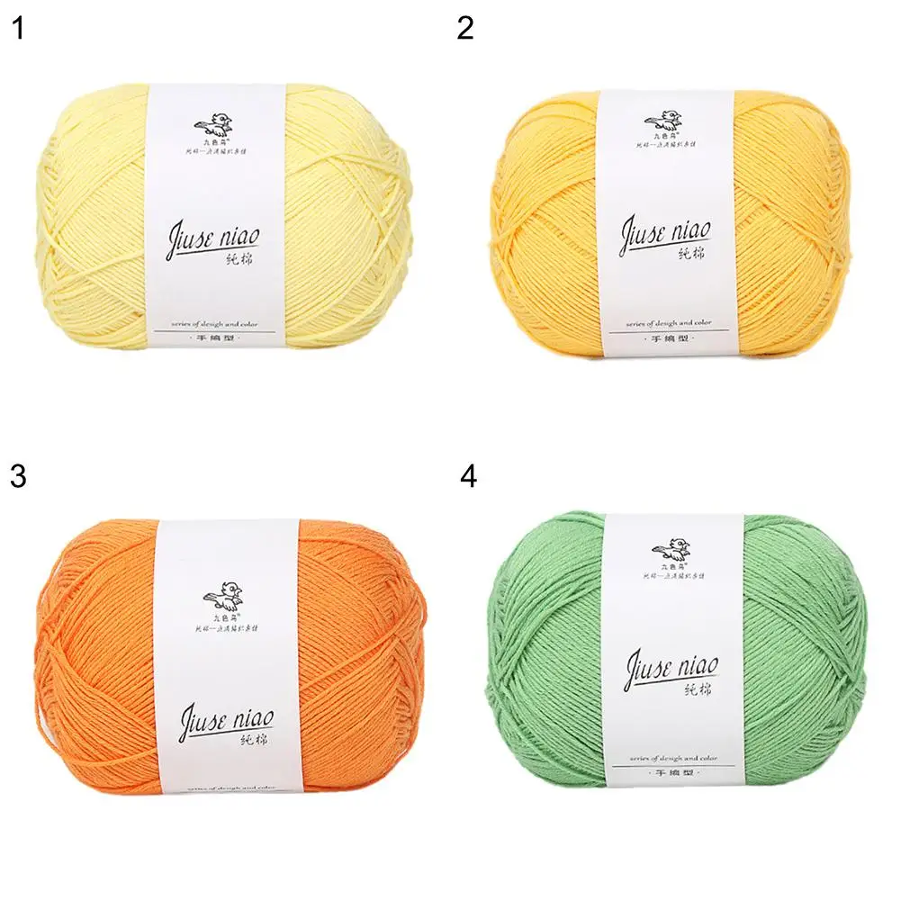 50G/1 Cuộn 8 Dây Tay Đan Len Sợi Nguyên Chất Mềm Sữa Thun Cotton Len Sợi Dệt quần Áo Cho Bé Khăn Mũ