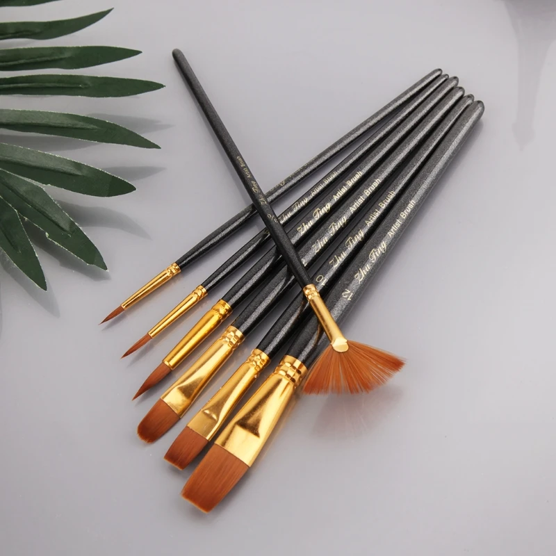 รูปร่างที่แตกต่างกันไนลอนแปรงทาสีศิลปินน้ำมันสีน้ำProfessional Supply