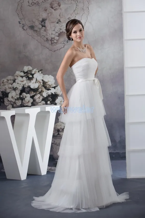 free shipping 2014 hilti new design custom size bridal gown handmade bow sweetheart plus size white chiffon Bridesmaid Dresses