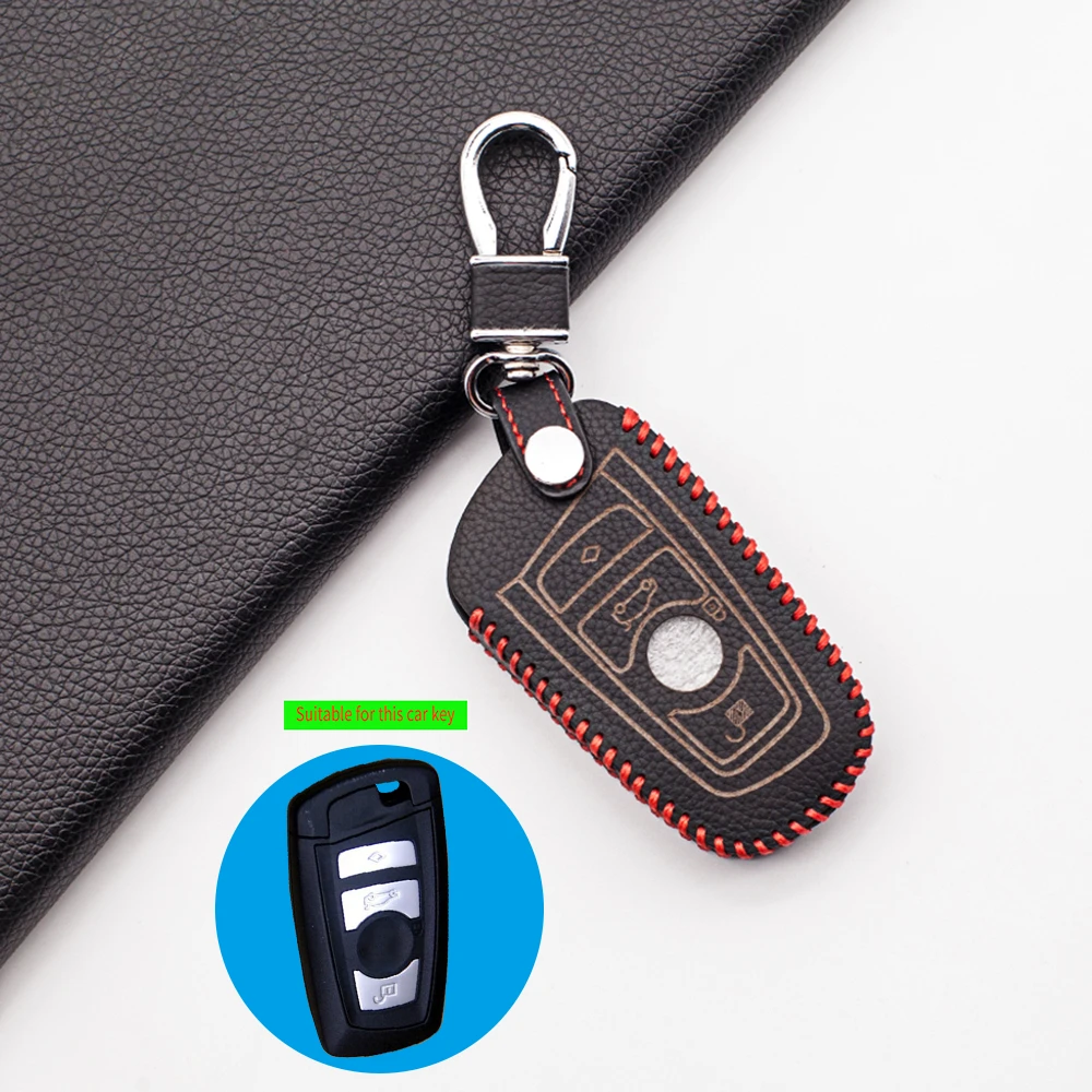 Functional Praise Leather Key Holder for BMW 520 525 f30 f10 F18 118i 320i 1 3 5 7 Series X3 X4 M3 M4 M5 3 buttons Case