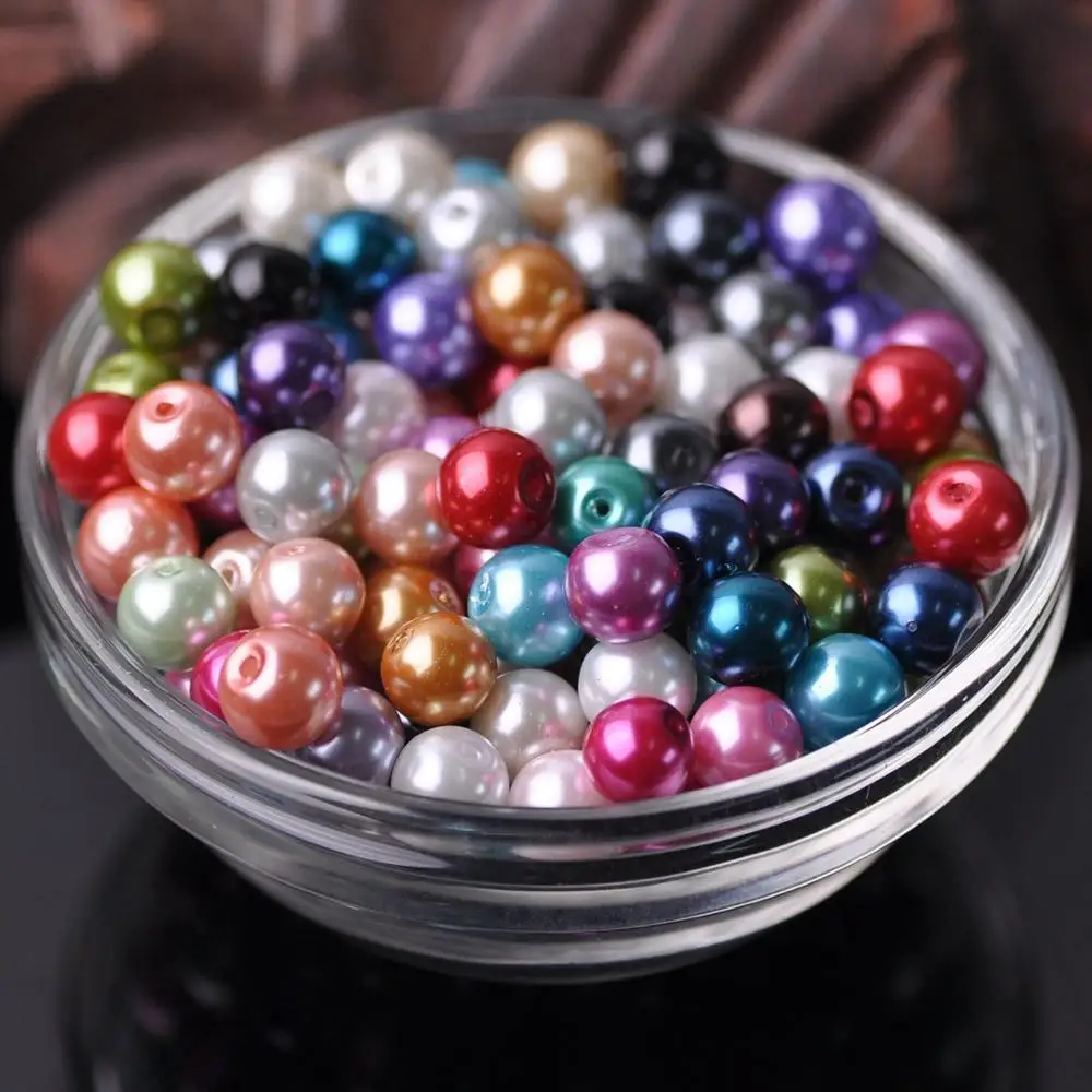 Buntes perlen beschichtetes Glas rund 4mm 6mm 8mm 10mm 12mm 14mm lose Abstands perlen Großhandel für Schmuck herstellung DIY Handwerk Ergebnisse