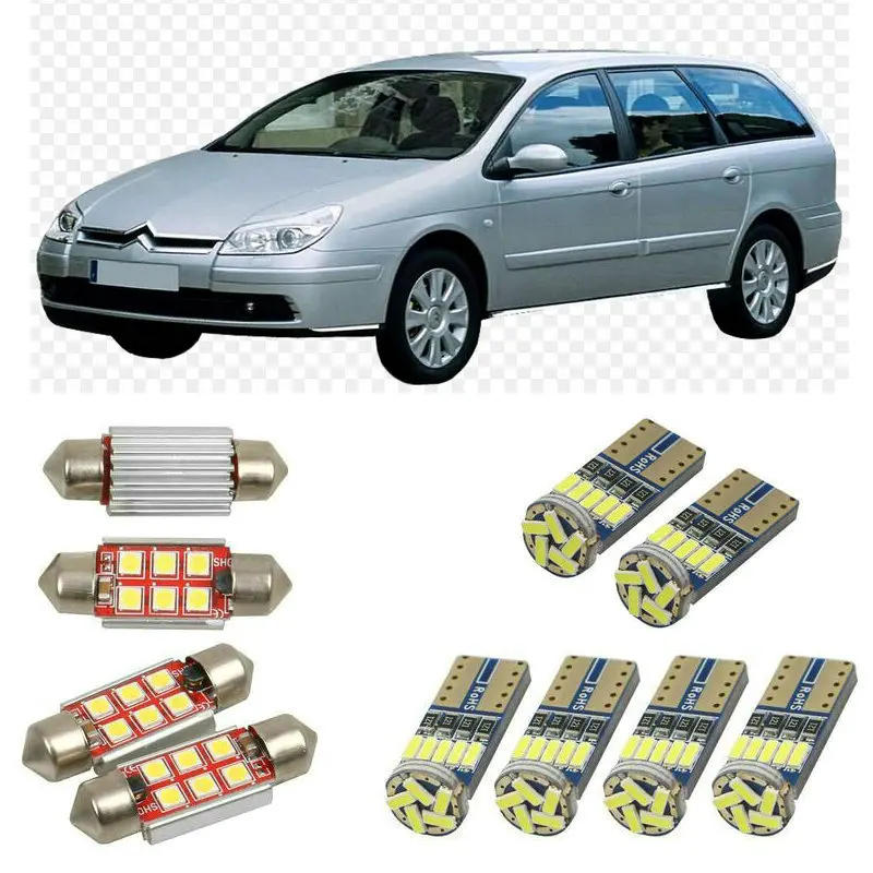 Interior led Car lights For citroen c5 mk2 break re estate rc hatchback dome bulbs for cars License Plate Light 10pc