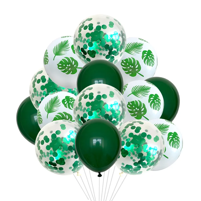 Latex Balloon Green Balloons Green Palm Leaf Safari Party Hawaii Baloons Birthday Wedding Tropical Dinosaur Animal Wild Party