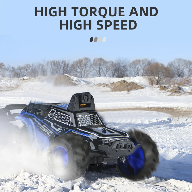 Mini 1:32 High-Speed RC Car 25KM/H WiFi Real-Time Video LED Light Dual-Speed Switching APP Control Off-Road Remote Control Car