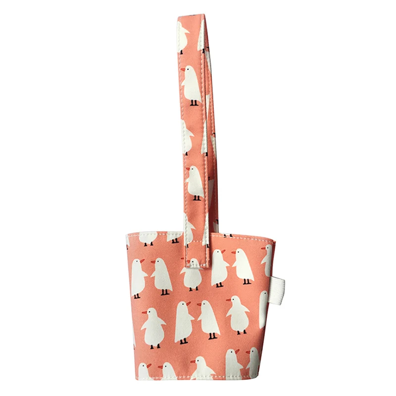 12 partternアニマルカップバッグキャリアミルクティージュース用ポータブルピュアカップカバーアウトドア用の素敵な無臭の小さなギフトハンドバッグ