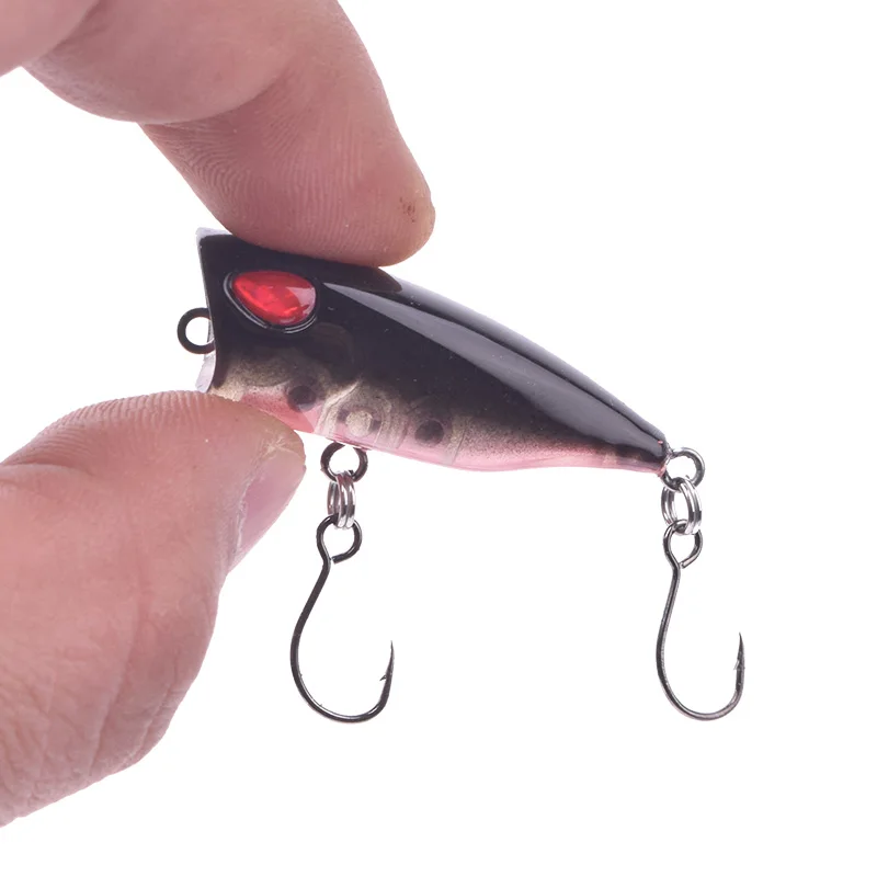 1pcs Mini Popper Fishing Lures 4cm 3.2g Topwater Floating Artificial Hard Bait Japan Minnow Trout Bass Carp Single Hooks Tackle