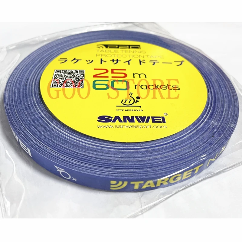 1cm*25M SANWEI Table Tennis Racket Edge Tape Side Protector Original TARGET National Ping Pong Bat Protective Tape Accessories