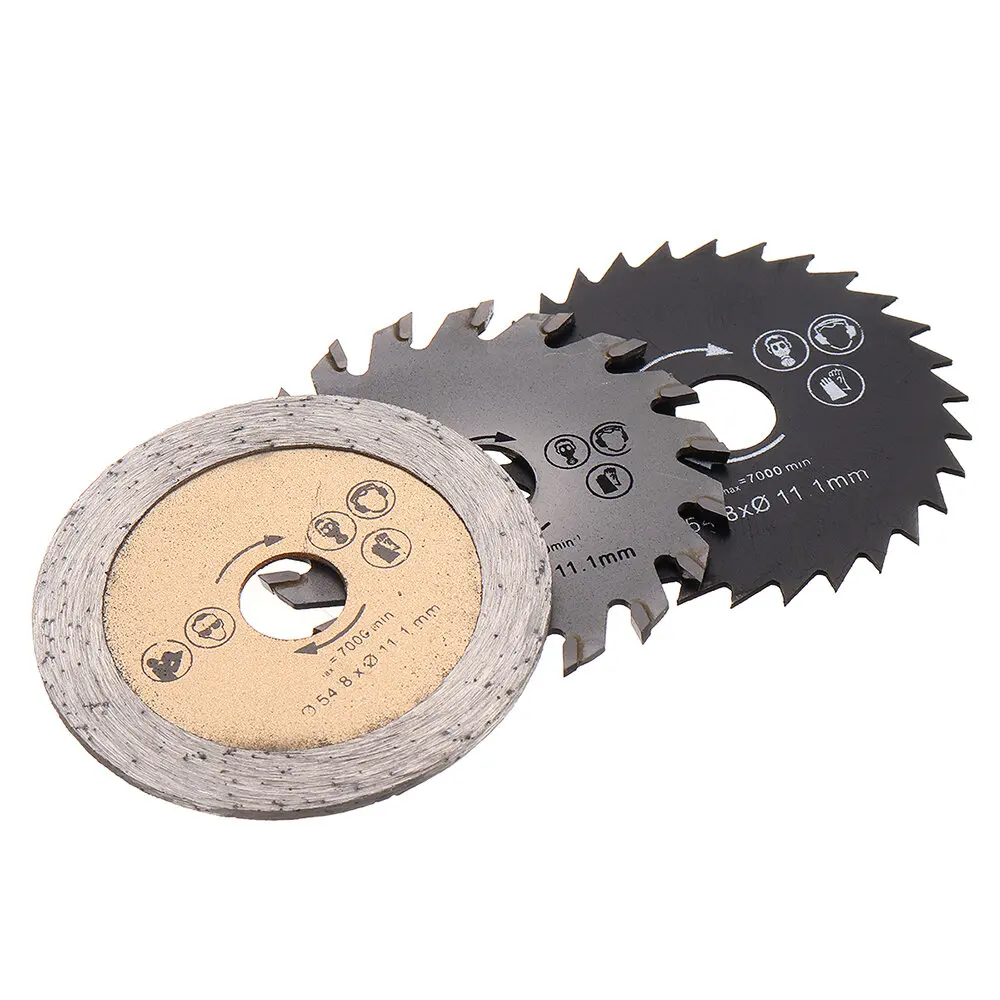 

3Pcs HSS Saw Blade Mini Wood Circular Saw Blade Set Cutting Blade Rotary Tool with Mandrel