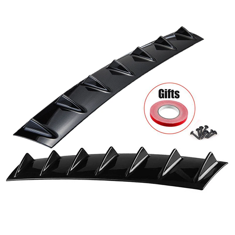 

33-дюймовый универсальный автомобильный бампер, спойлер для губ, спойлеры для диффуктора, карбоновый черный, 7 плав, задний бампер, спойлер для губ