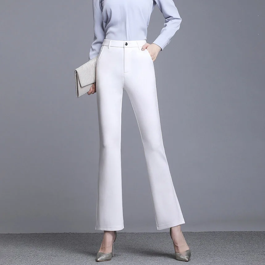 

High Waist Women's Pants Black Work Wear Office Elegant Wide Leg Pants Female High Quality Gray Casual Pants Trousers