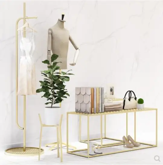 

Clothing store display stand water table nano gold women's clothing shop window rack creative design clothes rack front rack