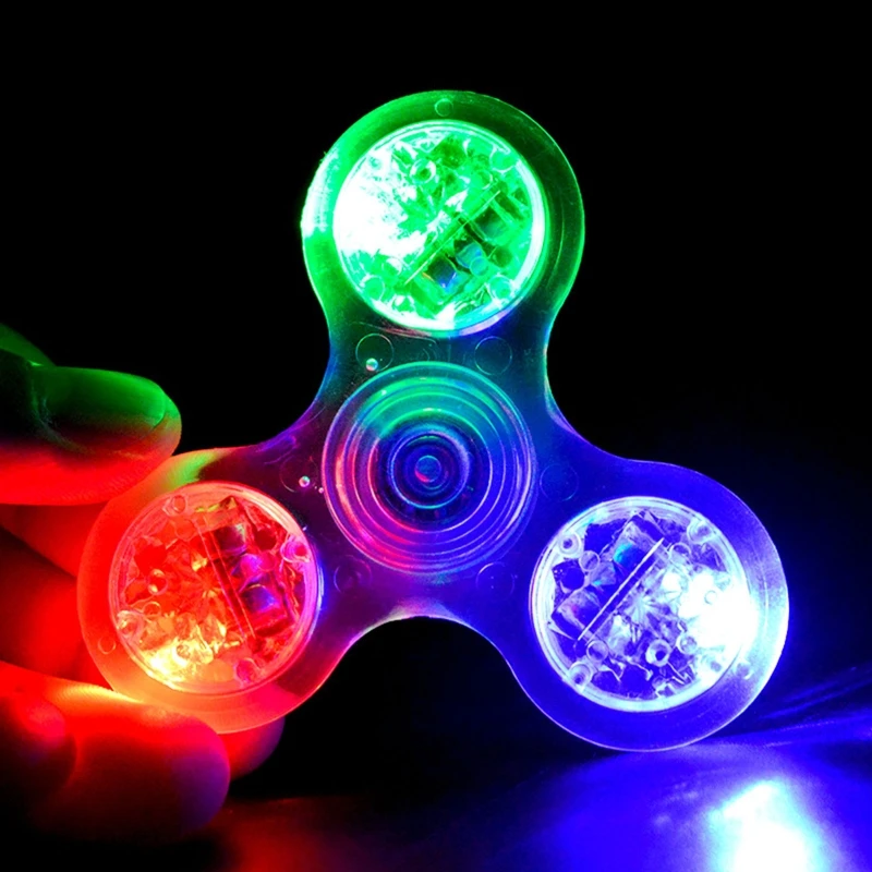 Fidget Spinner à lumière LED, jouet Fidget Spinner arc-en-ciel pour enfants et adultes