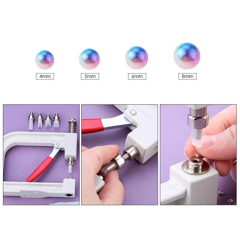 Hand Press Pearl Setting Machine, ferramentas de ajuste de pérolas, rebite fixação máquina com pérolas, parafuso cabeças para artesanato DIY