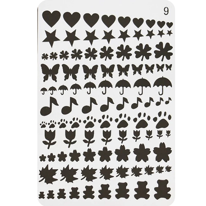 Stencils Heart Butterfly PET Plastic Hollow Painting Template Coloring Embossing Accessories Graffiti Ruler Office School