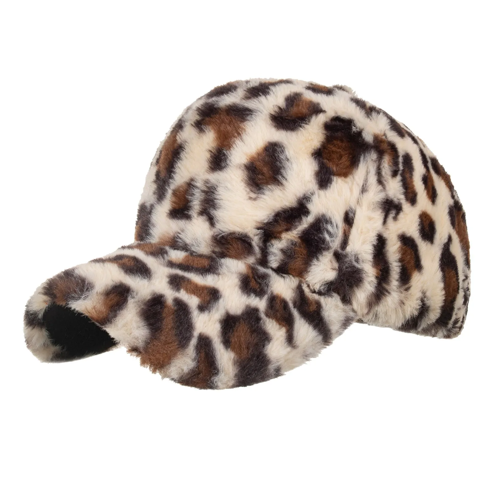 Winter Women Men Plush Keep Warm Leopard Printed Adjustable Baseball Cap Outdoor Casual Visors Hip Hop Hat Snapback Sun Hat#p3