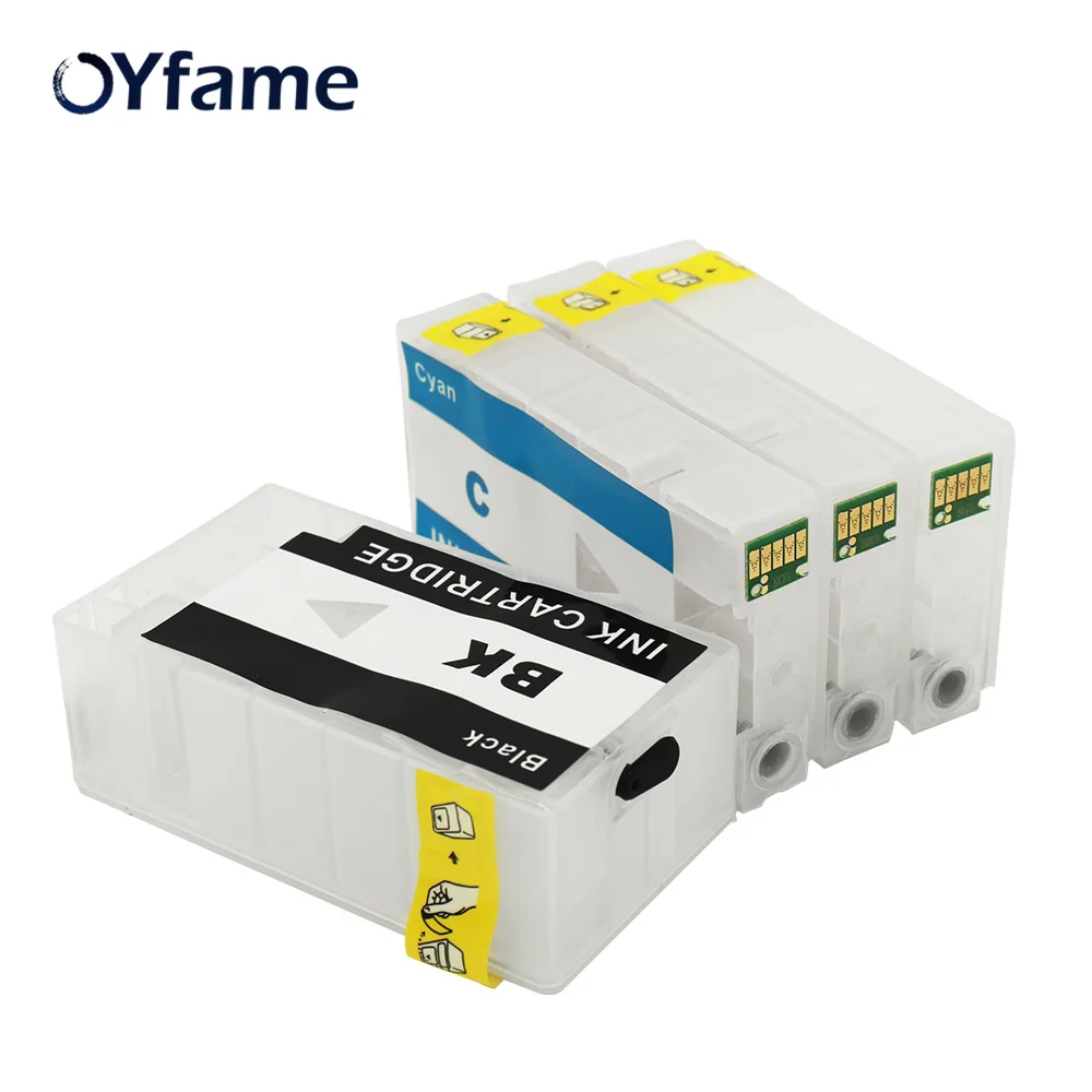 OYfame 4PCS PGI1100 PGI1100XL Refillable Cartridge With Permanent Chip For Canon PGI-1100 MAXIFY MB2010 Inkjet Printer