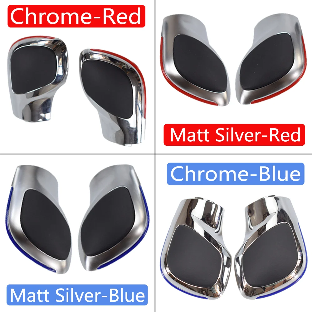 Car Red/Blue Gear Shift Knob Lever Stick Chrome Matt For VW Golf 6 7 R GTI Passat B7 B8 CC R20 Jetta MK6 GLI DSG Cover Emblem