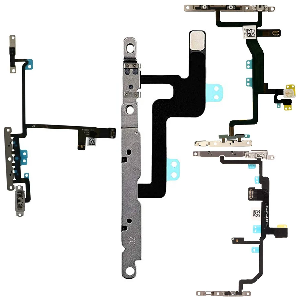 Volume Button Flex Cable Replacement For iPhone 6 6s 7 8 X XR XS Max Volume Mute Switch Up Down Adjust Module