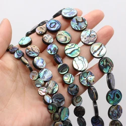 5pcs Natural Peacock Blue Abalone Pearl Shell Beads Round Seashell Beads for Women Jewelry Making DIY Bracelet Necklace Gift