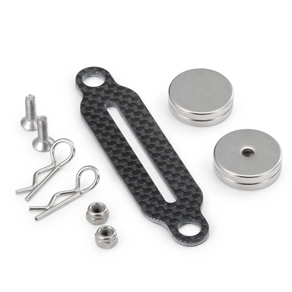 YEAHRUN Carbon Fiber Car Body Shell Mount Bracket w/ Magnet for Axial SCX10 90027 90028 1/10 RC Crawler Car Model Upgrade Parts