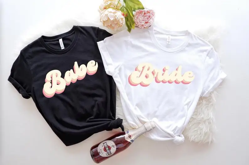 

Bachelorette Party Shirts,Babe Shirts, Retro Shirts, Engagement Gift, Bridal Shower Shirts, Babe of Honor, Babe and Bride Shirts