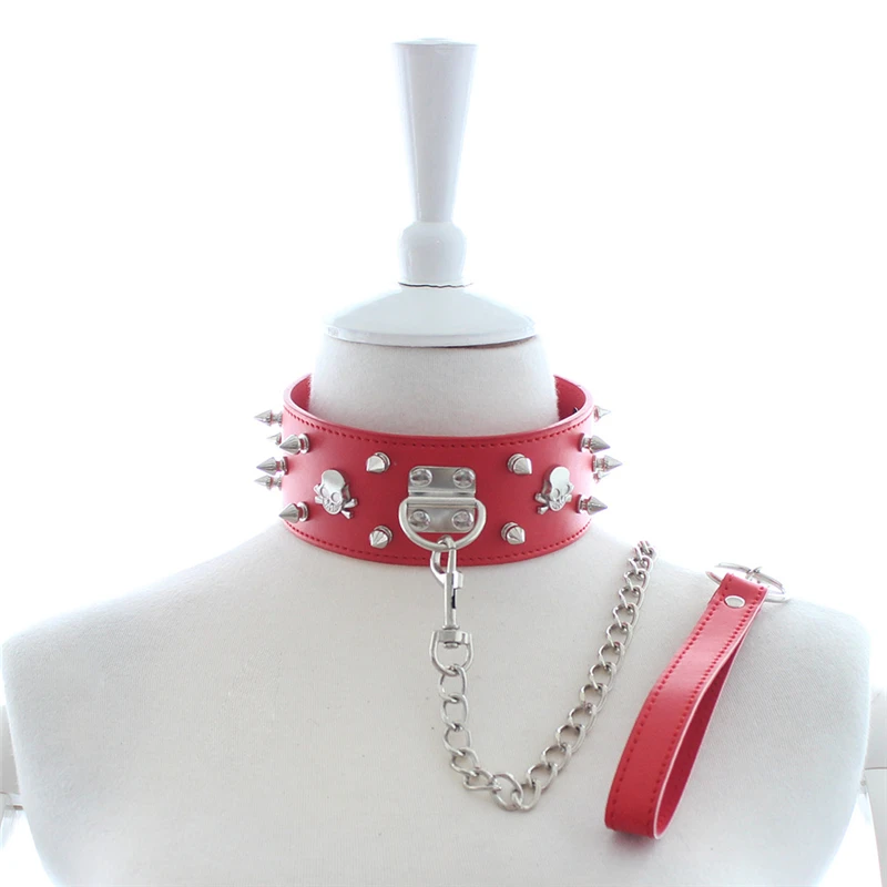 Fetish Gay Toys Slave Collar with Leash Adult Puppy Play Games Leather Collar Neck Bondage Cuffs BDSM Sex Toys for Men Gay