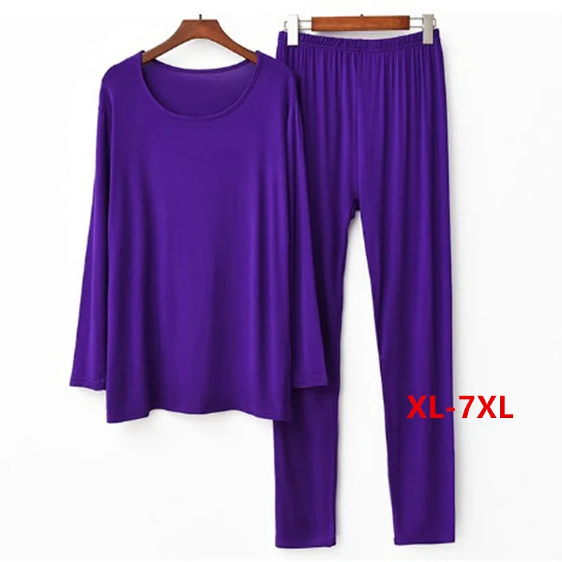 Damski Zestaw Piżamowy 2026 Nowy Plus Size Komplet Bielizny Nocnej Modal Bawełna Wiosna Lato Odzież Domowa Damska 3XL-7XL