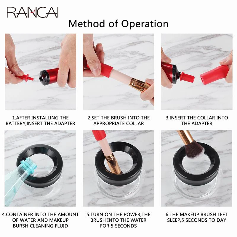 RANCAI Professional Makeup Brush Cleaner Fast Washing and Drying Make up Brushes Cleaning Makeup Brush Tools and Machine