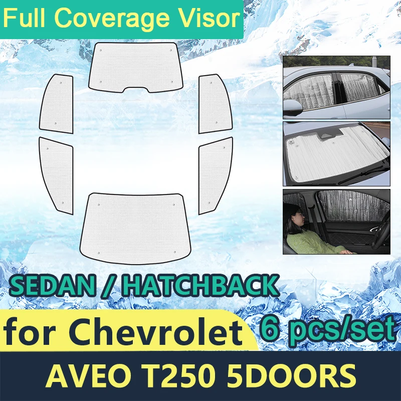 

Full Cover Sunshades For Chevrolet Aveo T250 5Doors Car Windshields Accessories Sun Protection Sunblind Parasol Visor Shaby