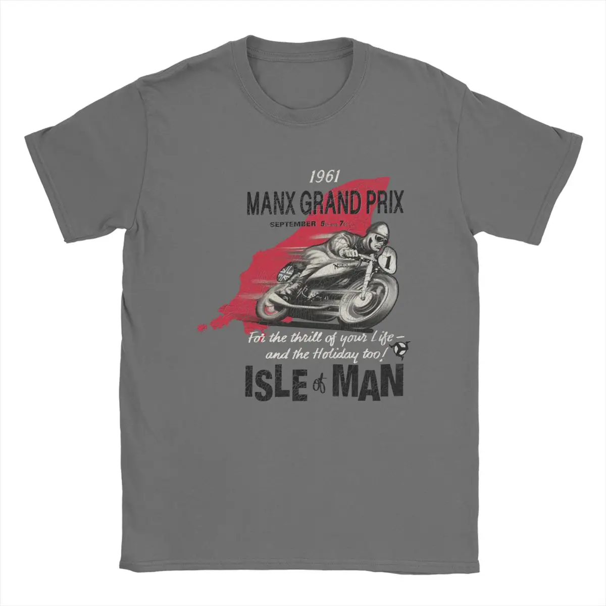 Men\'s Motorcycle Races Isle Of Man TT T Shirt Road Racing Cotton Clothing Casual O Neck Tee Shirt Birthday Present T-Shirt