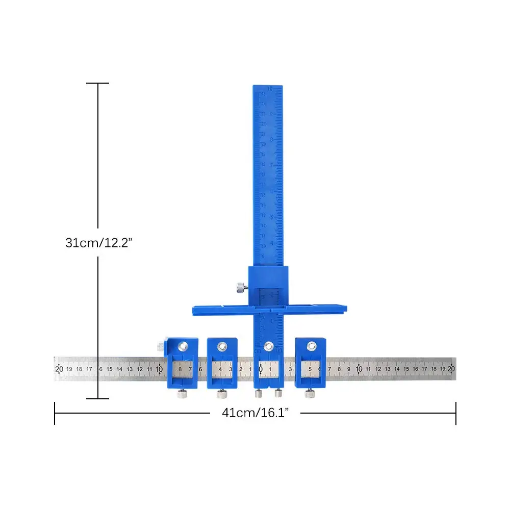 Detachable Hole Punch Locator Jig Tool Drill Guide Sleeve for Drawer Cabinet Hardware Dowel Wood Drilling Hole Punching Rule