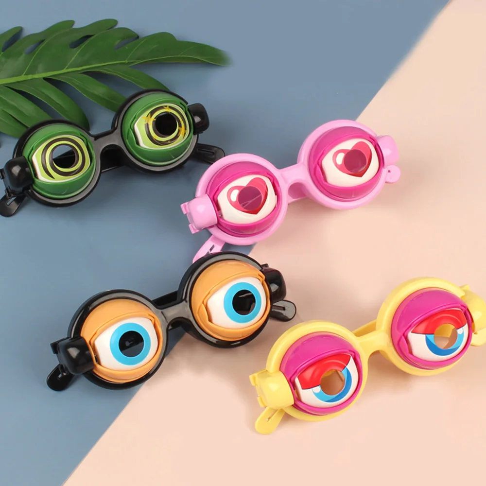 Crazy Eyes Glasses Toy Kids Party Supplies Favor Funny Pranks Plastic Glasses For Christmas Birthday Gift Novelty Toys Kids Toys