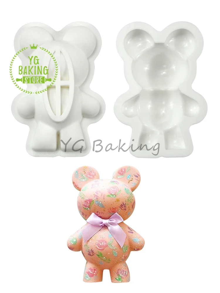 Dorica 3 Inch Mini Size Bear Silicone Chocolate Mousse Mold Diy Handmade Soap Mould Kitchen Cake Supplies Dessert Tools Bakeware