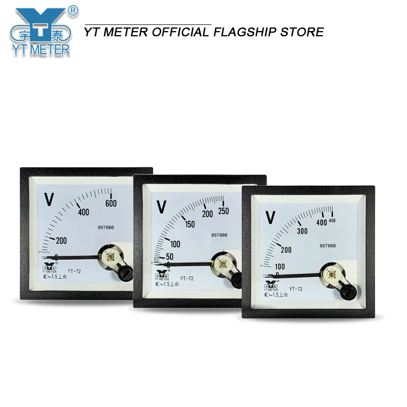Imagem -02 - Voltímetro ac 10v 15v 20v 30v 50v 100v 150v 250v 300v 450v 500v 600v 750v Ponteiro 68*68 mm Dh72 Instrumentos de Instalação Cp72 Yt72