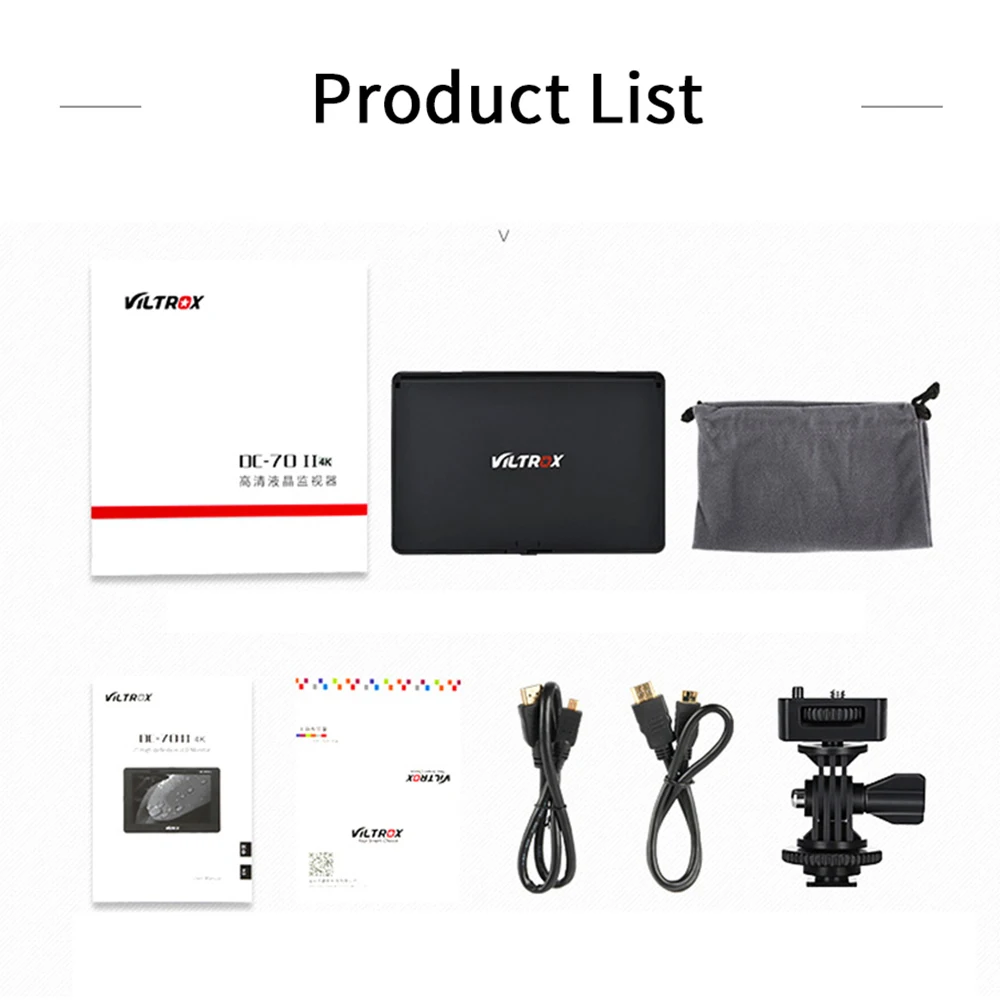 Viltrox DC-70 Ii 7 "Dslr Camera Veld Monitor 4K Av-ingang Ips Hd 1024X600 Lcd Display video Assist Voor Sony Nikon Canon