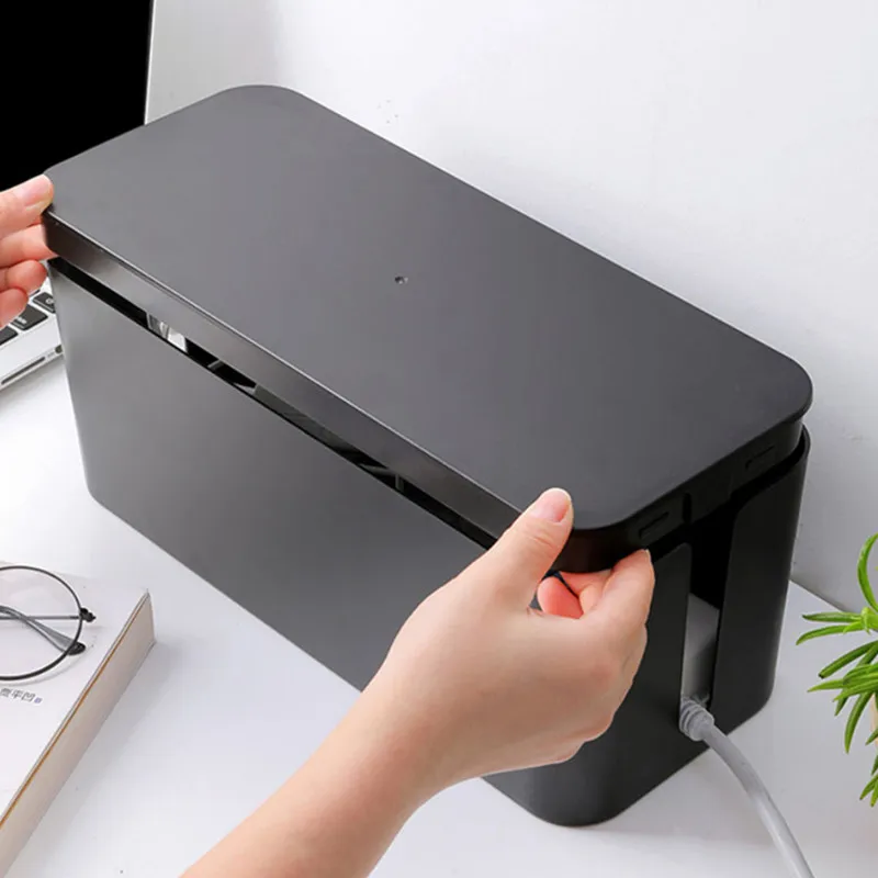 Cable Tidy Storage Box Safety Power Cord Socket Case Organizer Practical Home Office Wire Management Dustproof Home Garden