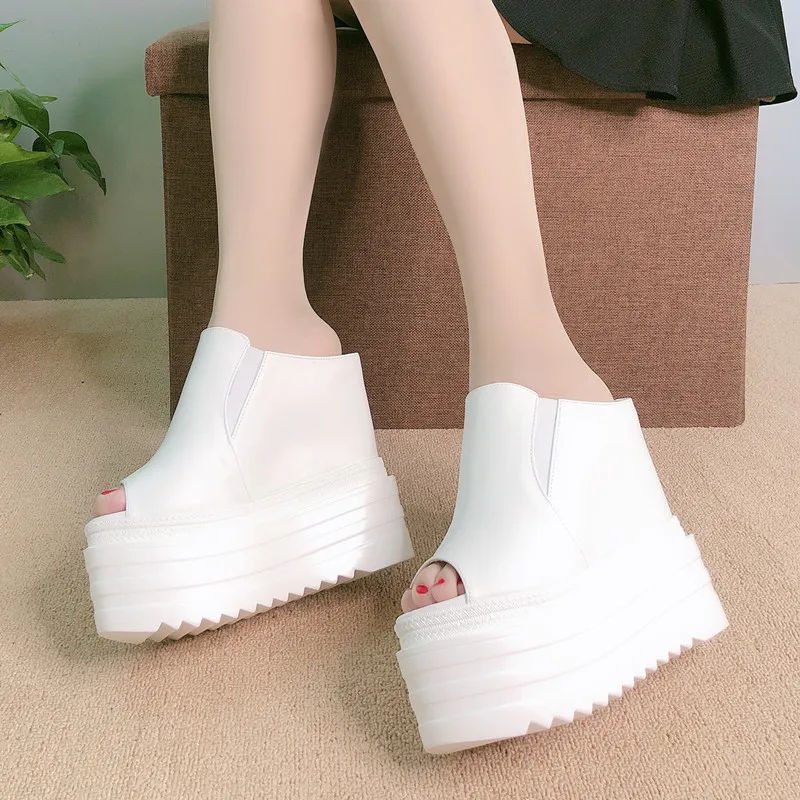 White Black Wedges Heel Sandals For Women High Heels New Antiskid Summer Shoes Women 2021 Platform Sandals