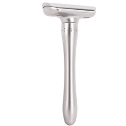 Maquinilla de afeitar de seguridad ajustable para hombre, afeitadora clásica de doble filo, suave a agresivo, afeitadora de depilación de 1-8 archivos con 10 cuchillas