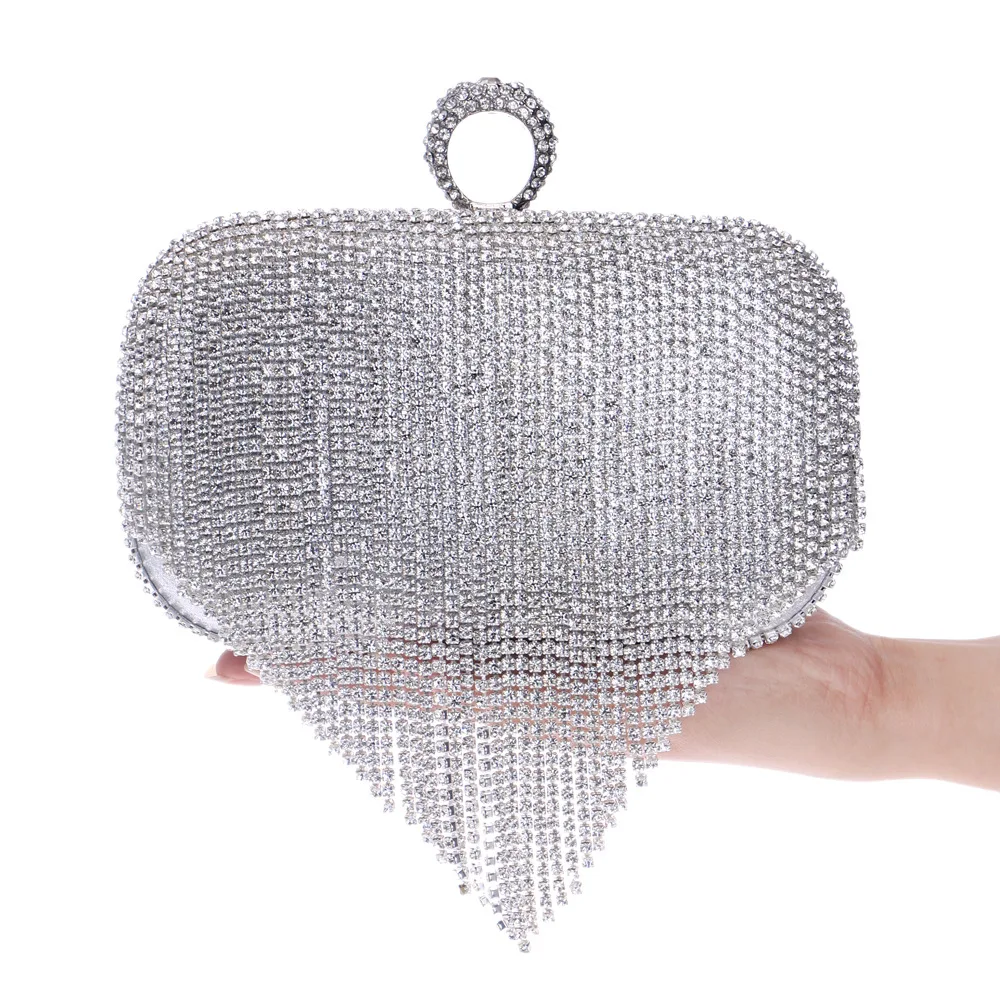 

Mini handbag Golden color chain Shoulderbags Fashion bag bridal evening bag day clutches rhinestone wedding purse